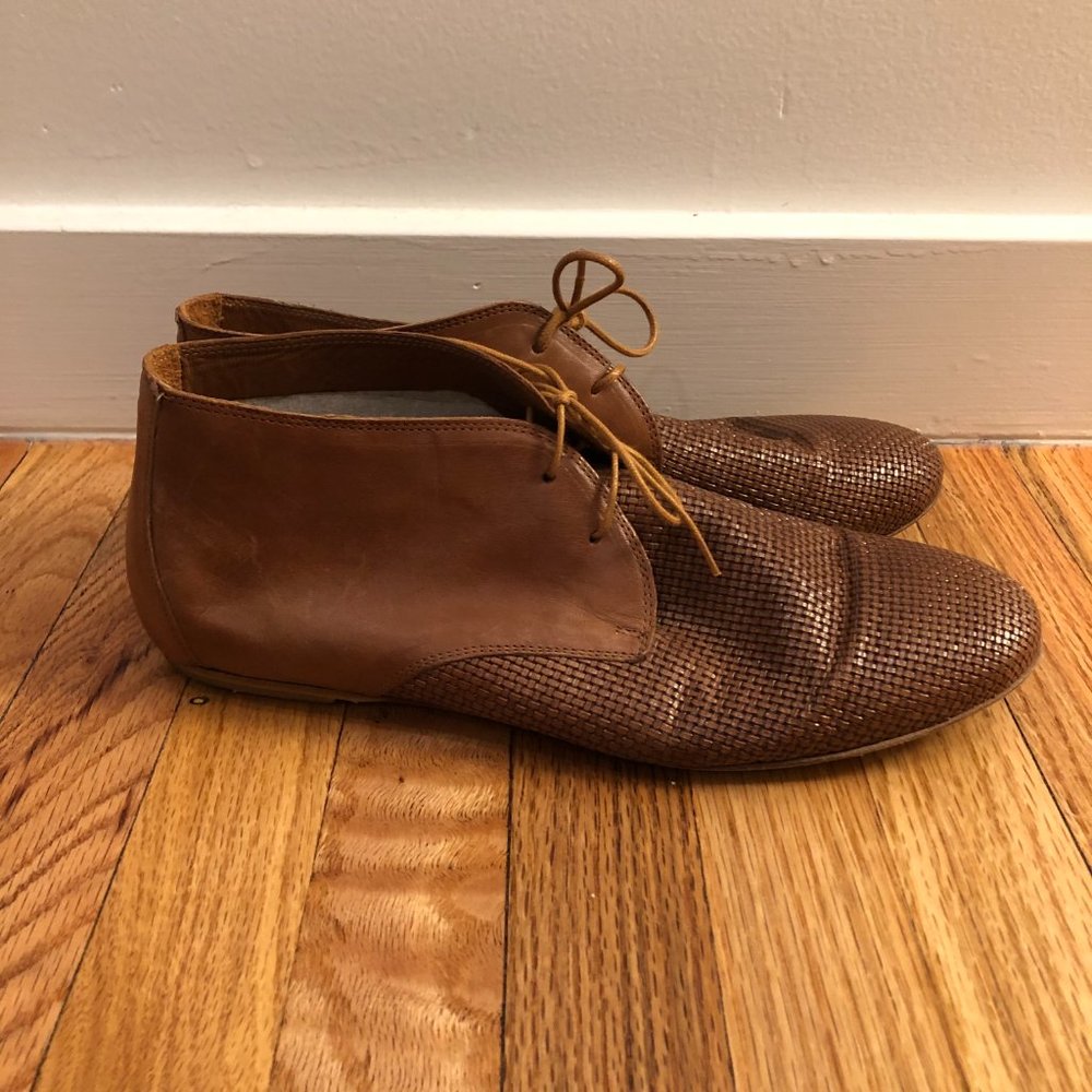 Gregory's Handmade Woven Leather Flats in Tan - Picture 4 of 6